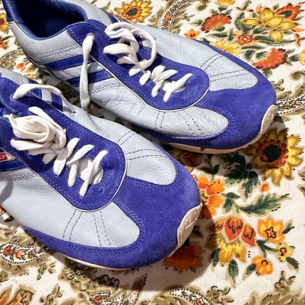 Diesel Y2K Runaway Mens Blue Grey Leather Suede Low Top Sneakers US 13 EUR 47 - Picture 9 of 9